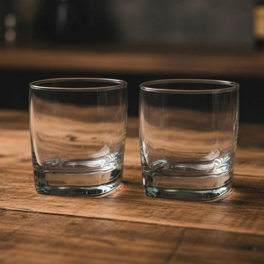 Libbey Carrington Rocks Glasses, Set Of 2, Clear Whiskey Tumblers, Vtg Barware‎